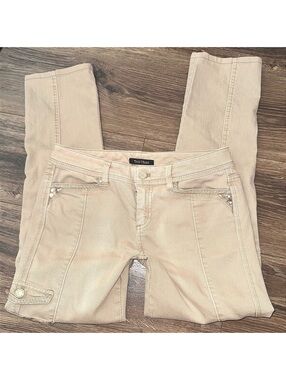 White House Black Market Blanc Slim Leg Studded Utility Pants | Size 28